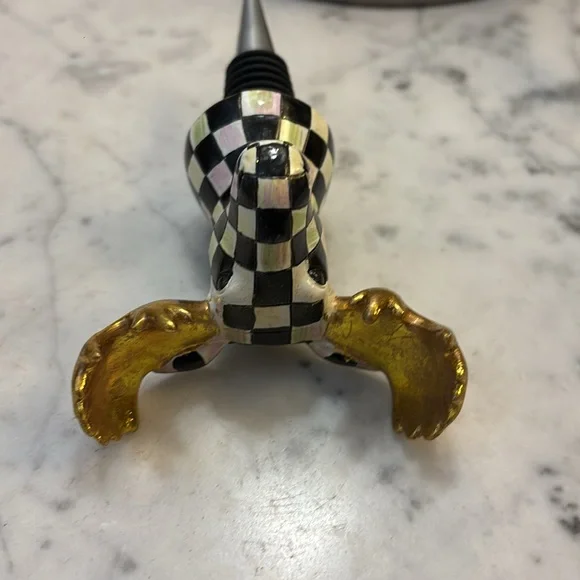 Mackenzie Childs Courtly Check Moose Bottle Stopper - Picture 4 of 14